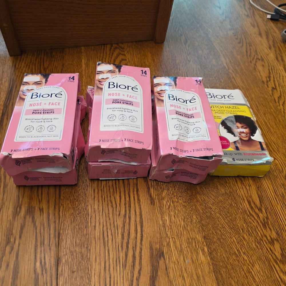 Biore Deep Cleansing Pore Strips Lot 90 Count Nose Face Witch Hazel Blackhead